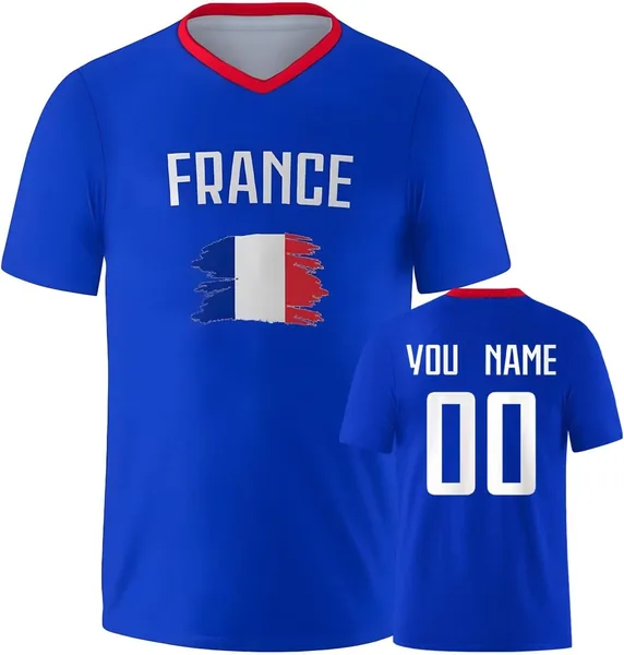 Maillot de football personnalisé Homme/Enfant 2026 - Ensemble de maillot domicile et extérieur avec nom et numéro, football S