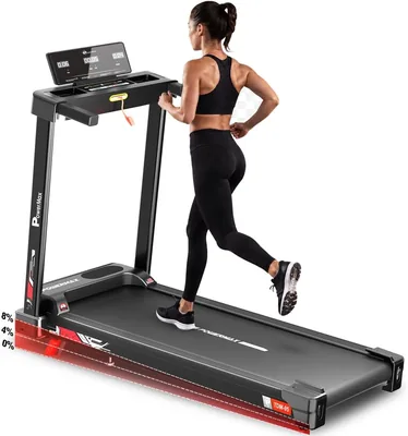 PowerMax Fitness TDM-95 4HP BLDC Motorized Treadmill for Home Use | 1.0-10 km/h Speed | 2-Level Manu