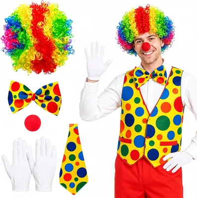 Xolear 5 Piece Halloween Clown Costume Set