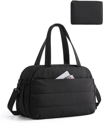 BAGSMART Gym Bag Women's Overnight Duffel - Quilted Travel Bag