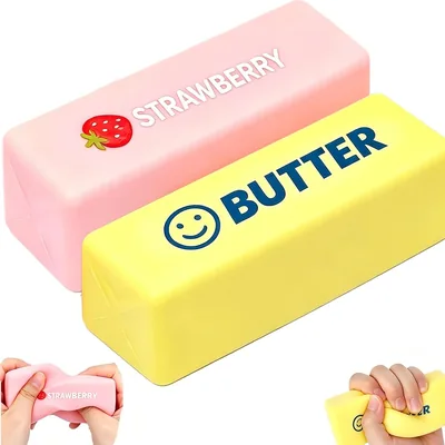 XINCHEN Butter Squishy - Weiche PU-Material-Spielzeug in Form einer Butterstange für Entspannung und Stressabbau