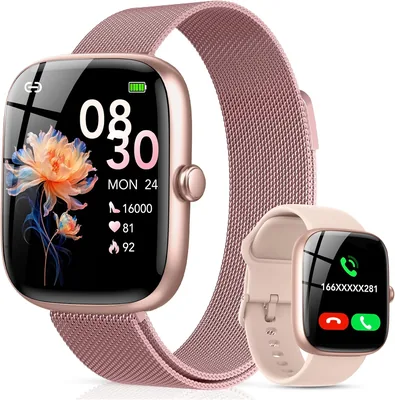 Smart Watch for Women 2 Strap(Answer/Make Call), 1.83" HD Fitness Tracker with Heart Rate/SpO2/Female Cycle/Stress/Sleep Monitoring - Best Deal