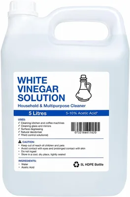 White Vinegar Solution - 5L, Powerful Cleaner, Acetic Acid, Best Deal