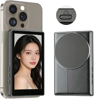 Magnetic Phone Selfie Monitor - Wireless Back Camera for iPhone 16/15/14/13/12