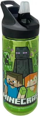 Bottiglia d'acqua Minecraft 21 ml Tritan con beccuccio pop-up, BPA free per bambini, scuola, sport e tempo libero