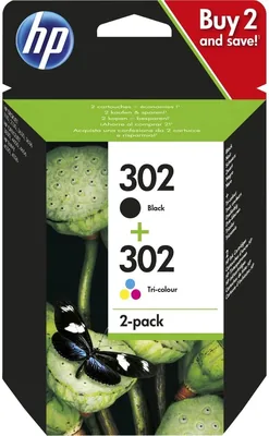 HP 302 Tintenpatrone (2er-Pack) Schwarz für Deskjet und Envy Drucker