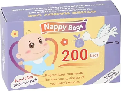 200 Coloured Nappy Bags with Tie Handles - Best Deal