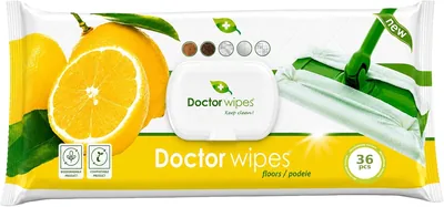 Doctor Wipes Floor Cleaning Cloths - Lemon Scented, Biodegradable, 36 Large Sheets Best Deal