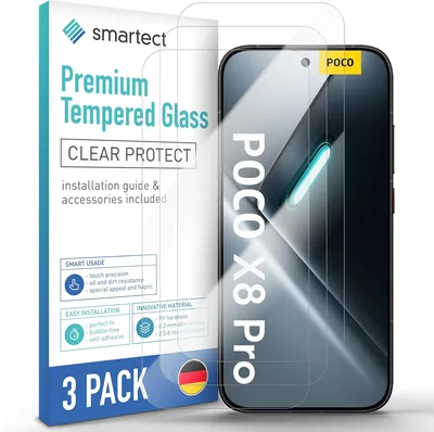 Smartect Szkło Hartowane 3 Szt. dla Xiaomi Poco X8 Pro | Ochrona Ekranu HD Anti-Zarysowań 0,3 mm