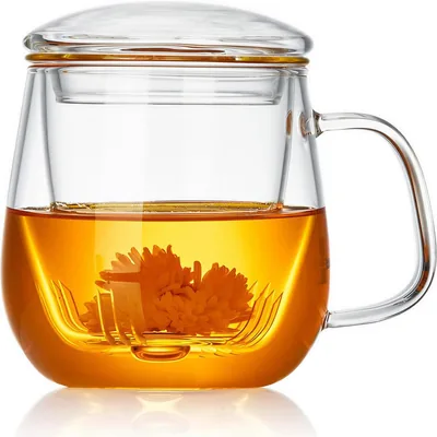 Glass Tea Cup with Infuser - 320ml Best Deal