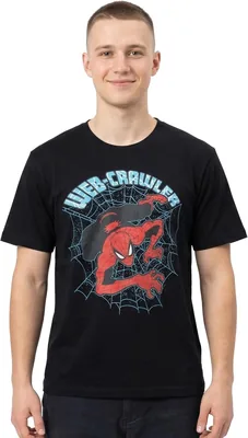 Marvel Spider-Man Men's T-Shirt - Graphic Print Top, Superhero Artwork, Short Sleeve Casual