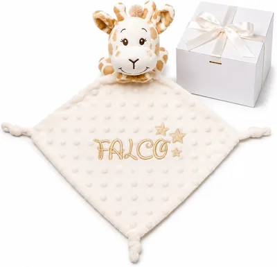 Balu Dudu Giraffe Personalizado con Bordado de Nombre │ Doudou Bebé Minky Ultra Suave │ Cobertura para Recién Nacido │ Washab - Mejor Oferta