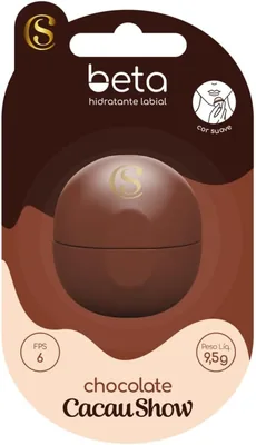 Hidratante Labial Beta com FPS 6 - Chocolate Cacau Show 9,5g | Edição Especial