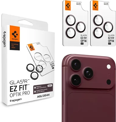 Spigen iPhone 18 Pro Max/18 Pro用カメラ保護フィルム 2パック Optik Pro | AGL12044