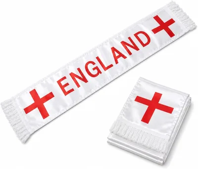 England Football Fan Scarf Pack of 2 - Soft Lightweight Supporter Neck Scarves