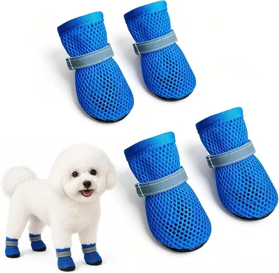 Reaorktic Dog Shoes - Pack of 4, Breathable, Non-Slip