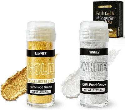 Edible Glitter Set Gold & White 77% Off