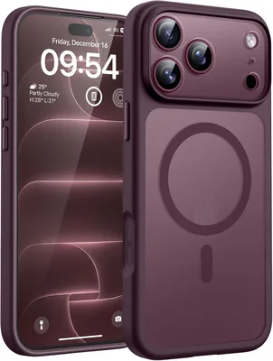 Funda para iPhone 18 Pro, Protección Cámara Cereza Oscuro
