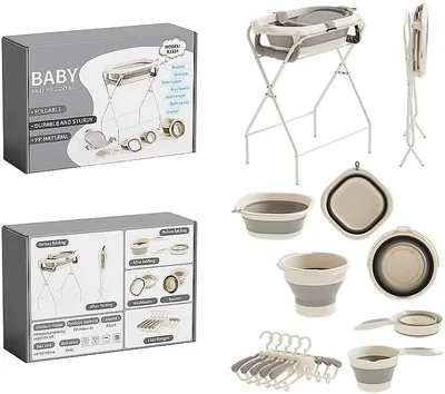 OVQZAW 7 en 1 Bañera Alta para Bebé Plegable, Mejor Oferta