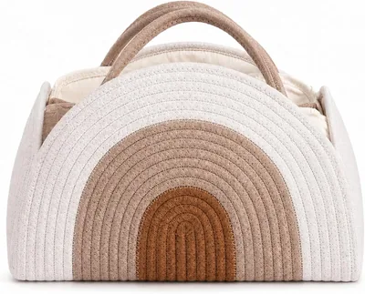 Organizador de Pañales para Bebé, Canasta Organizadora Bebé, Algodón, Gran Capacidad, Lavable y Fácil de Llevar - Mejor Oferta