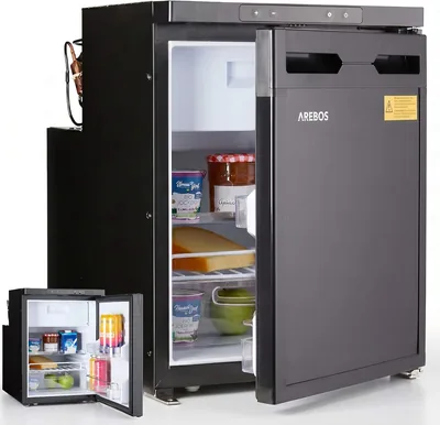 Arebos 50L RV Kompressorkylskap med frystol | APP-kontroll | 12V/24V | Kaller ned till -20°C | Hängdörr | Refrig