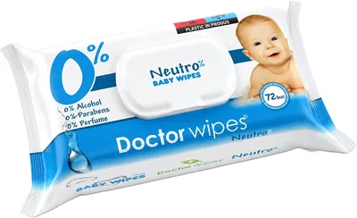Doctor Wipes Neutro% Baby Wipes 72 Pcs - 10% Off | Ultra-Gentle for Newborns