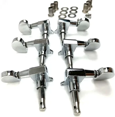 アコギ用チューニングペグ 6個セット（3L＋3R） - 半円シルバー