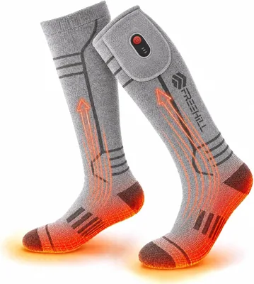 FREEHILL Merino Heated Socks - 3 Heat Zones, Rechargeable