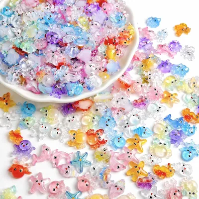 100Pcs Mini Resin Animals Figurines Set Aquarium Decor