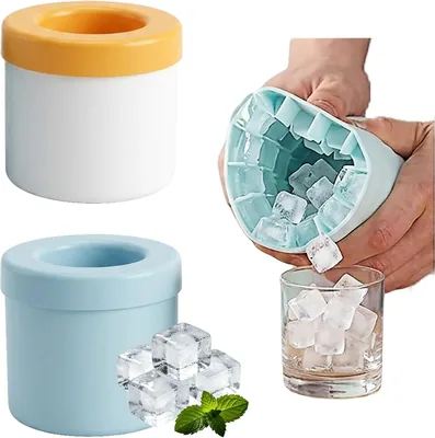 2 Pack Silicone Ice Cube Maker Mold - 60 Cubes - Easy Release - Food Grade