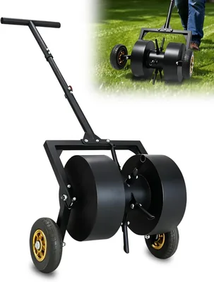 Dmlisher Rolling Lawn Aerator - Manual Push Core with Replaceable Tines
