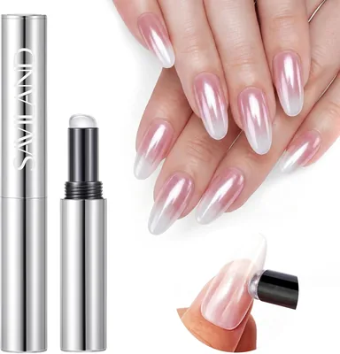 Saviland Chrome Nagelpulver Stift mit Luftkissen: Ultra Reflektierendes Chrome Pulver für Nägel - Spillsicher und Portabel