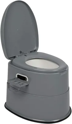 Toilette de camping portable BreezTerra en plastique, toilette de voyage mobile avec seau de transport et support pour papier toilette, légère pour