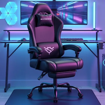 Sconto del 15% sulla sedia da gioco SONGMICS OBG091BH01: ergonomica, reclinabile a 135° con ripiano per i piedi e supporto lombare