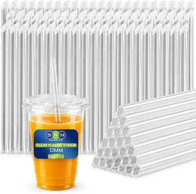 SNH 500 Pack Plastic Drinking Straws Best Deal