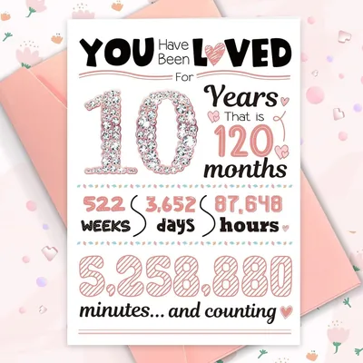 10th Birthday Card for Girl, Sweet 10 Years Old Decor
