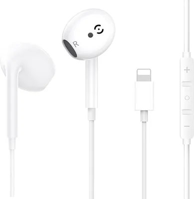 Ecouteurs stéréo HiFi avec microphone et contrôle du volume pour iPhone 12 | Compatible avec iPhone 14 Pro/12 Pro M
