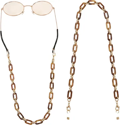 VANTOBEST 2 Pcs Eyeglass Chain Women Acrylic Holder Strap Sunglasses Mask Lanyards Necklace Fashion Mult