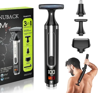Electric Back Shaver Men's Trimmer - 3-in-1 Cordless Body Groomer Best Deal