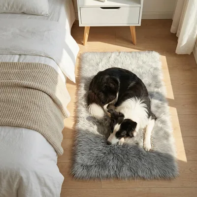 Mishukaze Ultra Suave Peluche Alfombra de Área, Alfombra Lateral de Cama Anti-Deslizante, Tela Silky Plush para Casa, 5% De Descuento