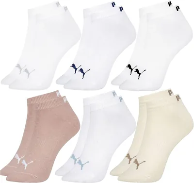 Kit 6 Pares Meia Puma Sapatilha Esportiva Cano Curto Feminina Adulto