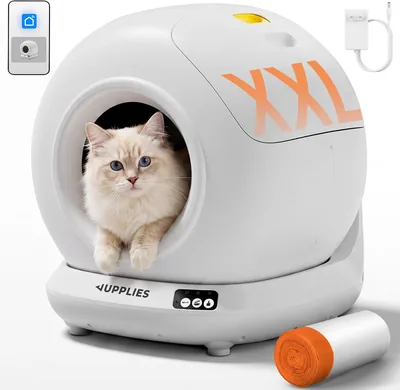JUPPLIES Caja de arena para gatos auto-limpiante de 78L | Caja de arena con control de aplicación | Toileta para gatos con sensor de movimiento | Ideal para