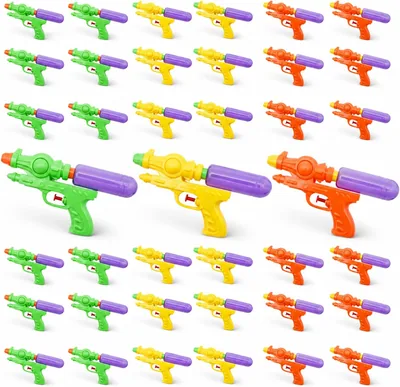 Amatos 36 Mini Pistolas de Agua para Niños - Diversión de Verano Juguete - Ideal para Playa, Piscina y Jardín - Fácil de Usar - Cumpleaños (Mezcla)
