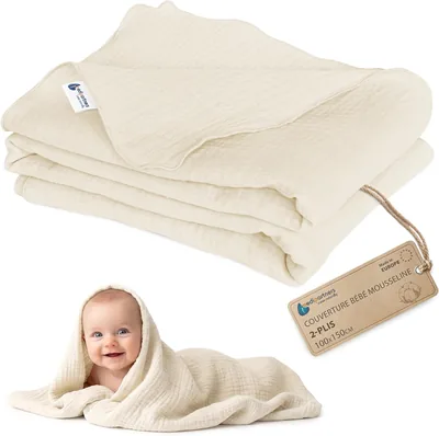 Medi Partners Muslin Babydecke 100 x 150 cm - Sommer-Babydecke aus dünnem, kuscheligem Material