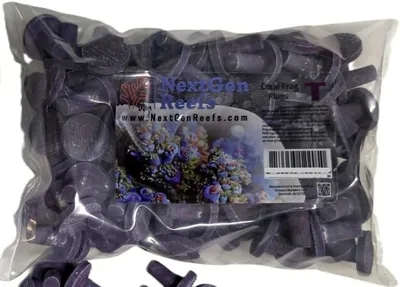 NextGen Reefs Heavy Weight Large Ceramic Coralline Purple Coral Frag Plugs 100pc