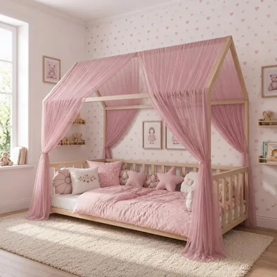 Draphelle Bufanda para Dosel de Cama Malva 62x180 para niños, 2 Paneles de Cortinas de Tul Transparente con 4 Lazos, mosquite - Mejor Precio