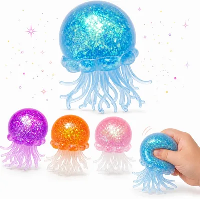 AR Trading Glitter Jellyfish Squishy Fidget Toy - Stress Relief For Kids & Adults, 14% Off