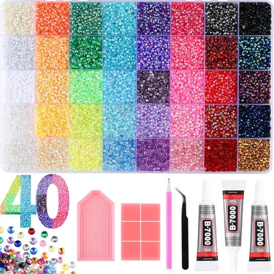 OPMADM 41000Pcs Resin Jelly Rhinestones Kit - 3mm, 40 Colors