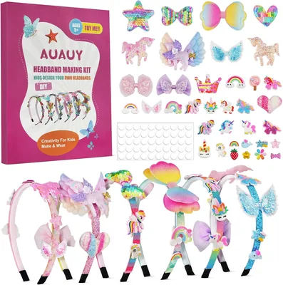 AUAUY Unicorn Headband Decoration Kit