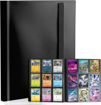 LSXD Carpeta para 540 Tarjetas TCG, 9 Bolsillos por Página, Negro | Binder de Cartas para Juegos de Mesa